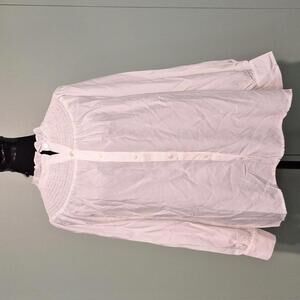 Nwt Pomander Place White Ruffle Neck Blouse Size XL